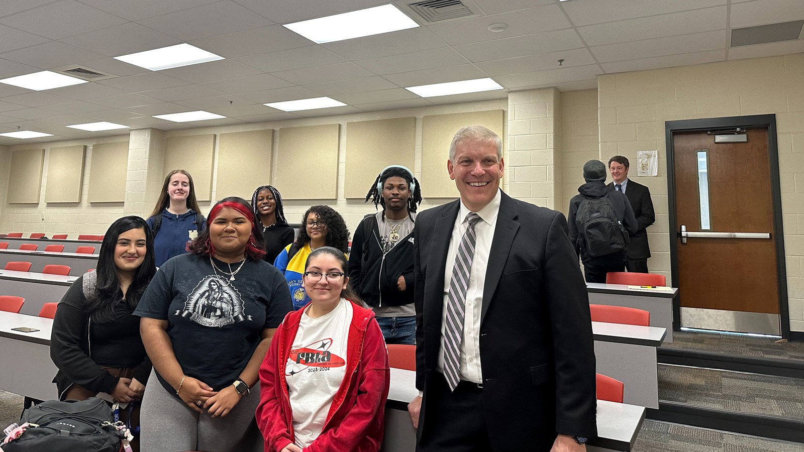 U.S. Rep. Barry Loudermilk visits with students at Osborne High School.